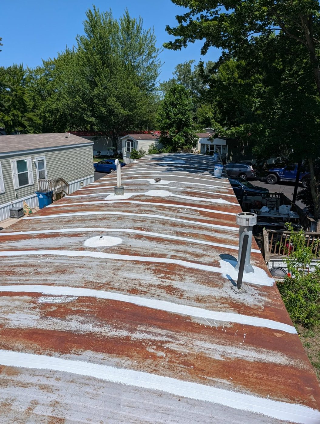 Rusted roof before restoration